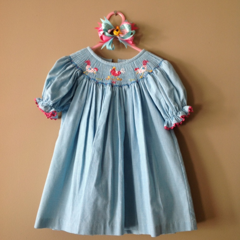 Zucchini Smocked Chicken Pink Cord Pant Set 3T/4T